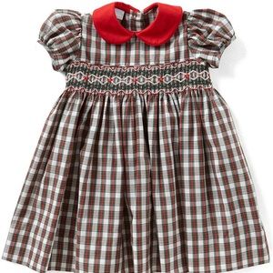 Edgehill Collection 2T Smocked Plaid Dress